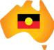 Map of Australia with Aboriginal flag